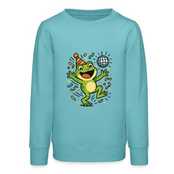 Party-Frosch - Teenager Organic Sweatshirt Mini Changer von Stanley/Stella - Pastelltürkis - Vorne - AI Model Teenager Male light (155cm)