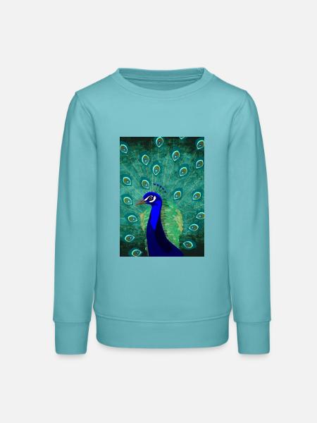 pfau - Teenager Organic Sweatshirt Mini Changer von Stanley/Stella - Pastelltürkis