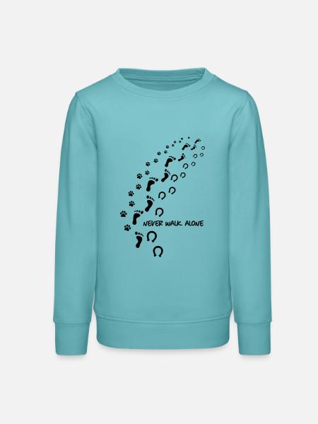 never walk alone hund pferd - Teenager Organic Sweatshirt Mini Changer von Stanley/Stella - Pastelltürkis