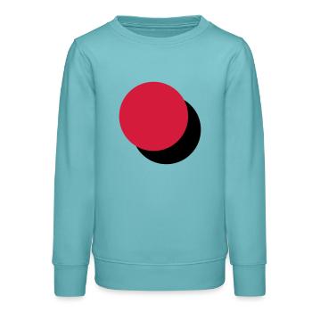 Deux cercles touchants - Sweat ado bio Stanley/Stella - turquoise pastel - Devant - AI Model Teenager Male light (155cm)