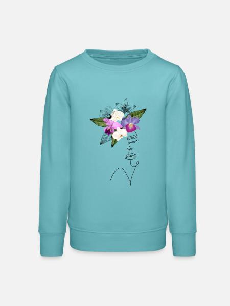 Lady Orchidee - Teenager Organic Sweatshirt Mini Changer von Stanley/Stella - Pastelltürkis