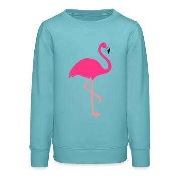 Flamingo - tierisches Design - Teenager Organic Sweatshirt Mini Changer von Stanley/Stella - Pastelltürkis - Vorne - AI Model Teenager Male light (155cm)