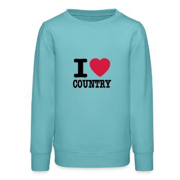 i love country / i heart country - Sweat ado bio Stanley/Stella - turquoise pastel - Devant - AI Model Teenager Male light (155cm)