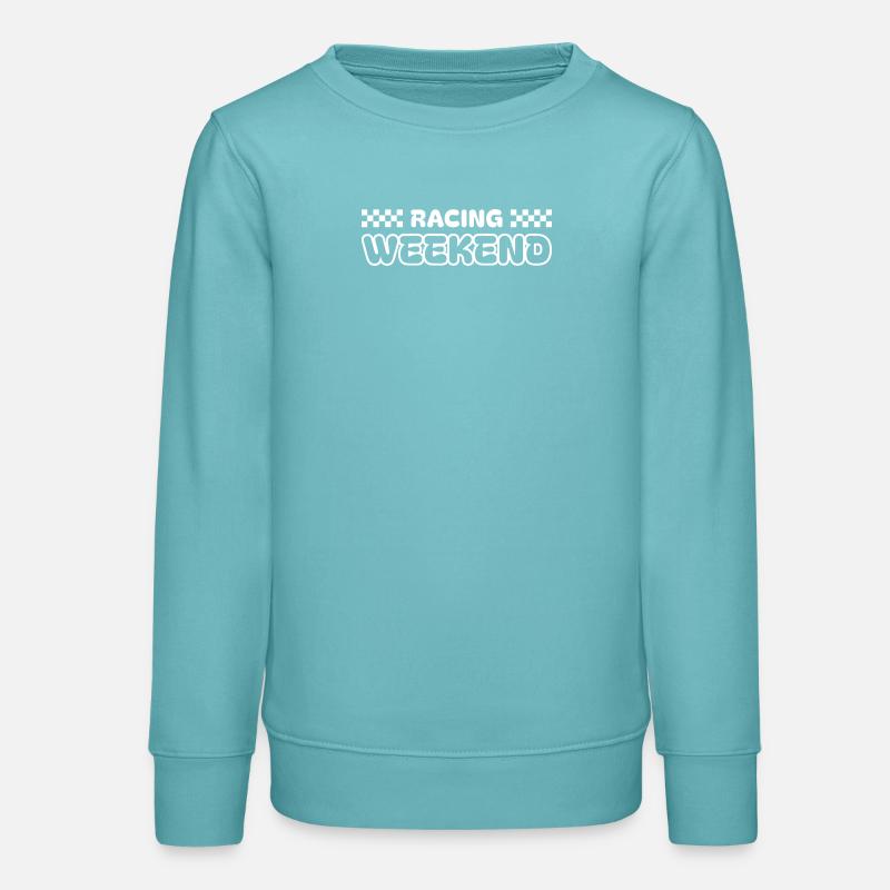 Week-end de course - Édition blanche - Sweat ado bio Stanley/Stella - turquoise pastel