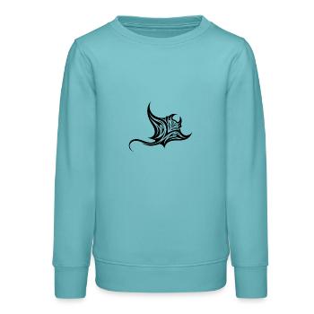 Tribal Tänzer Mantarochen Style Taucher Fan Tattoo - Teenager Organic Sweatshirt Mini Changer von Stanley/Stella - Pastelltürkis - Vorne - AI Model Teenager Male light (155cm)