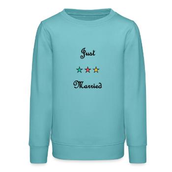 JUST MARRIED. VIVE LES MARIES. EVJF - Sweat ado bio Stanley/Stella - turquoise pastel - Devant - AI Model Teenager Male light (155cm)