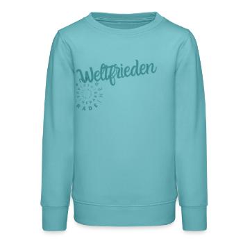 Weltfrieden - Teenager Organic Sweatshirt Mini Changer von Stanley/Stella - Pastelltürkis - Vorne - AI Model Teenager Male light (155cm)