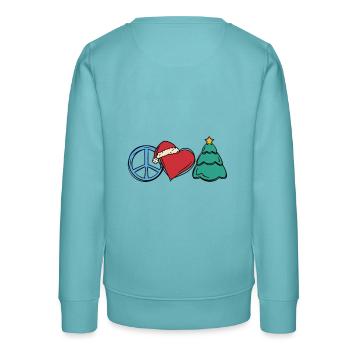 Noël Noël Noël Paix Coeur - Sweat ado bio Stanley/Stella - turquoise pastel - Dos - AI Model Teenager Male light (155cm)