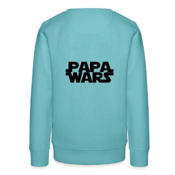 Papa wars - Teenager Organic Sweatshirt Mini Changer von Stanley/Stella - Pastelltürkis - Hinten - AI Model Teenager Male light (155cm)