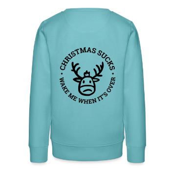 Christmas Sucks - Teens Organic Sweatshirt by Stanley/Stella - pastel turquoise - Back - AI Model Teenager Male light (155cm)