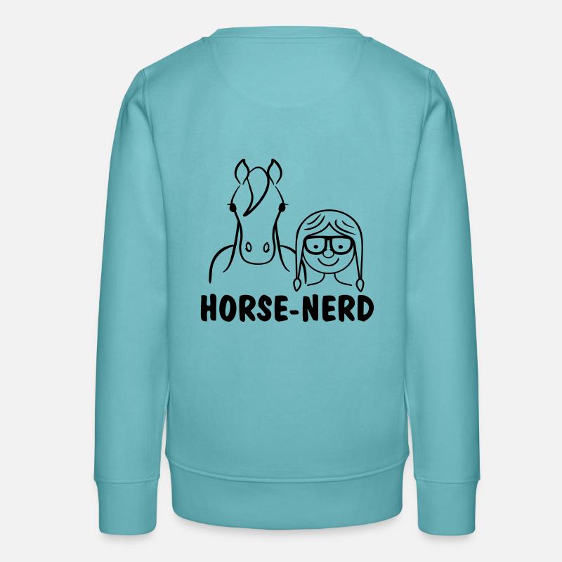 Horse-Nerd / amant de cheval - Sweat ado bio Stanley/Stella - turquoise pastel