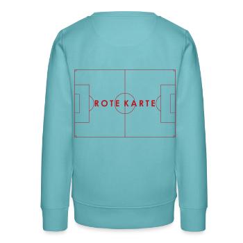 ROTE KARTE outline Fußball Statement - Teenager Organic Sweatshirt Mini Changer von Stanley/Stella - Pastelltürkis - Hinten - AI Model Teenager Male light (155cm)