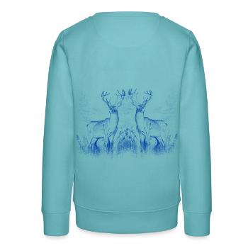 Hirsch Wildtiere Hirsche Rotwild Elch Reh Natur - Teenager Organic Sweatshirt Mini Changer von Stanley/Stella - Pastelltürkis - Hinten - AI Model Teenager Male light (155cm)