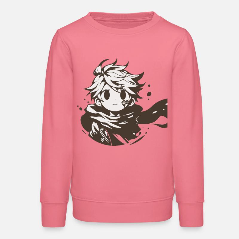 MangaPersonnage avec écharpe marron - Sweat ado bio Stanley/Stella - rose 