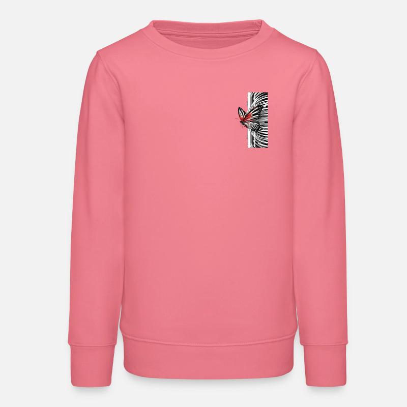 Magnifique Papillon aux ailes décorées - Sweat ado bio Stanley/Stella - rose