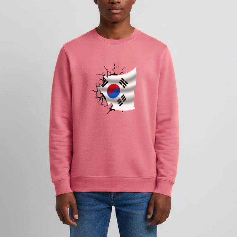 Drapeau de la Corée - Corée - Drapeau Broken Design Sweat ado bio Stanley/Stella