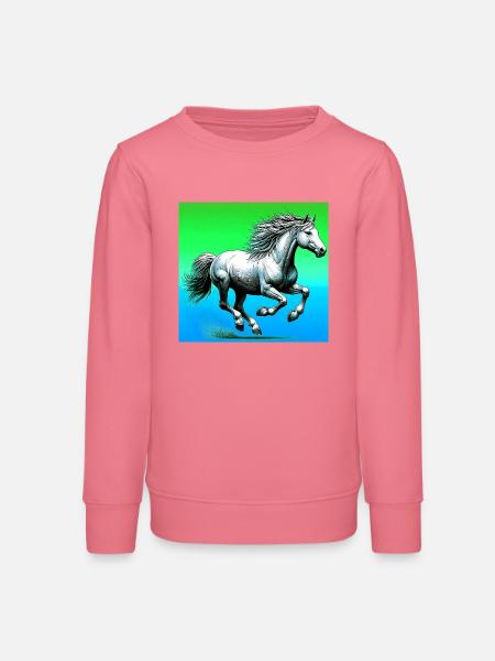 Pferd - Teenager Organic Sweatshirt Mini Changer von Stanley/Stella - Pink 