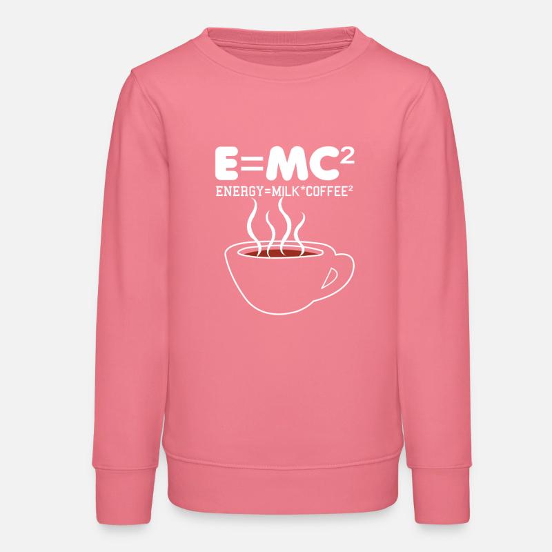 Illustration de la formule du café E = MC2 - Sweat ado bio Stanley/Stella - rose 