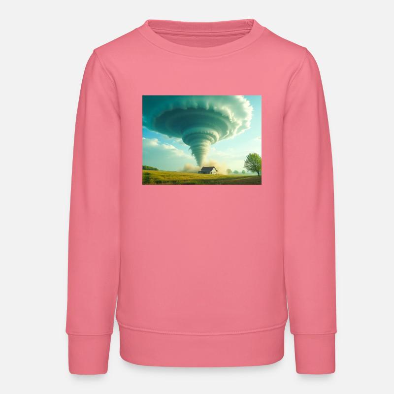 tornado The Storm That Changes Everything - Teens Organic Sweatshirt by Stanley/Stella - pink joy 