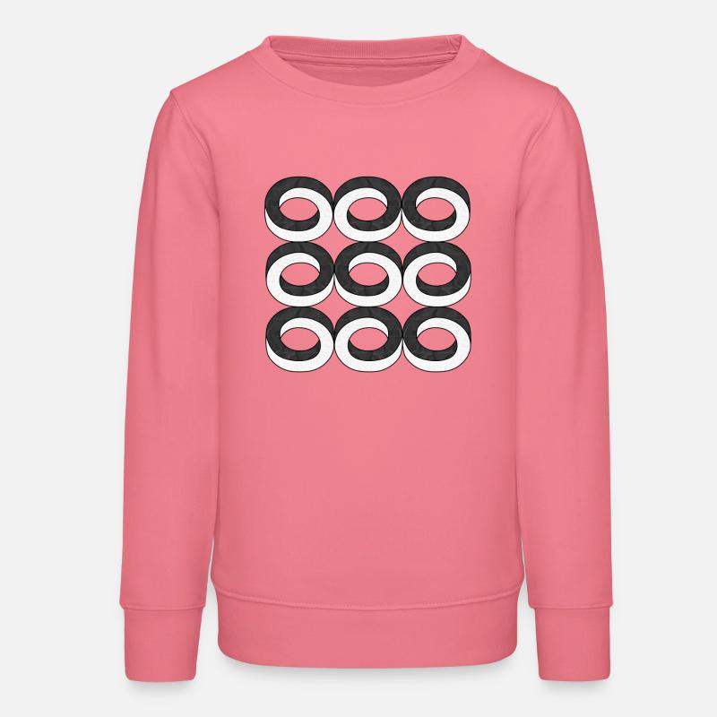 Texture des cercles d’illusion d’optique - Sweat ado bio Stanley/Stella - rose 