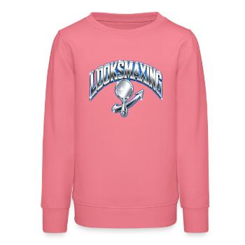 Looksmaxing Funny Gen Z Mogging Internet Slang - Teens Organic Sweatshirt by Stanley/Stella - pink joy  - Front - AI Model Teenager Male dark (155cm)