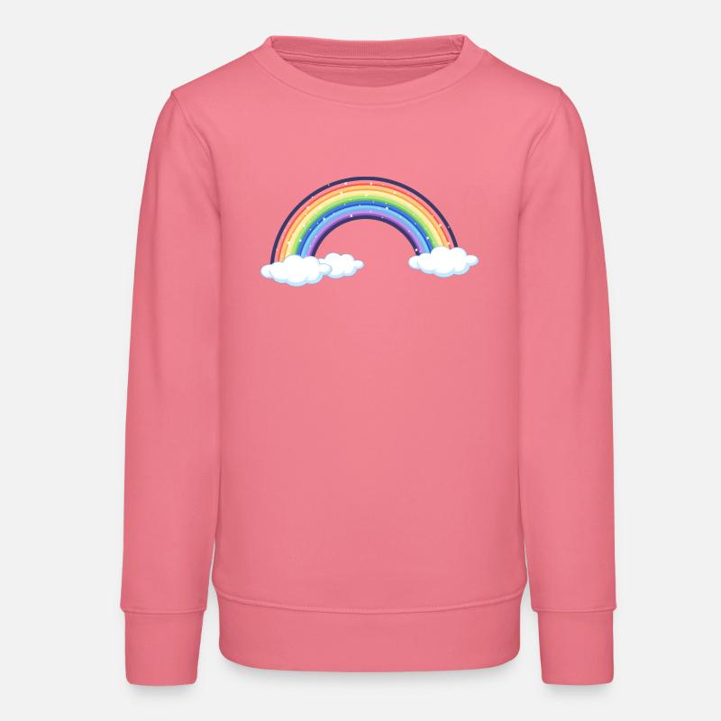 Arc-en-ciel vibrant sur les nuages - Sweat ado bio Stanley/Stella - rose 