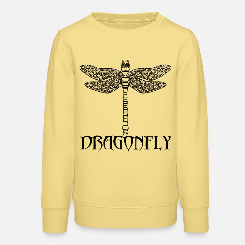 Libellule noire - Sweat ado bio Stanley/Stella - jaune viva 