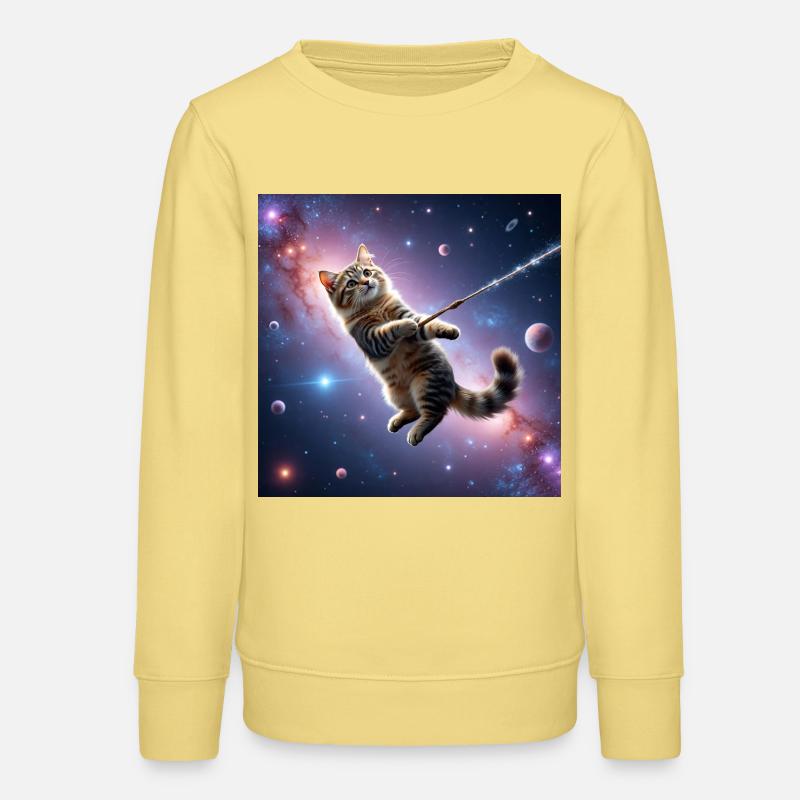 Chat dans l’espace - Sweat ado bio Stanley/Stella - jaune viva 