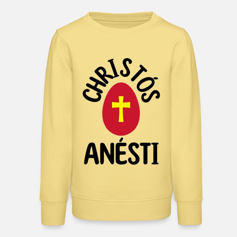 Christos Anesti Œufs de Pâques grecs orthodoxes - Sweat ado bio Stanley/Stella - jaune viva 