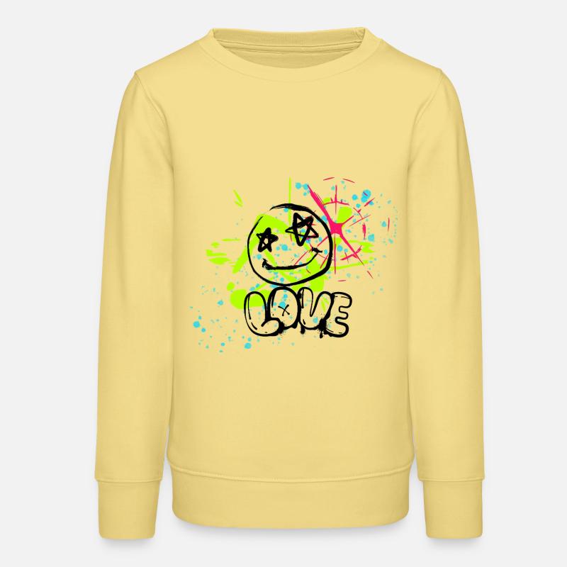 Chaos de néons et éclaboussures - Sweat ado bio Stanley/Stella - jaune viva 