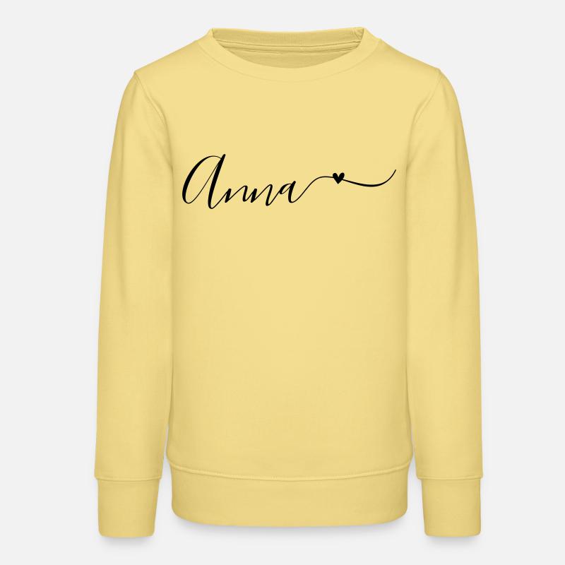 Anna Last name First name Decorative - Teens Organic Sweatshirt by Stanley/Stella - viva yellow
