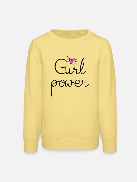 girl power mit herz rosa glitter - Teenager Organic Sweatshirt Mini Changer von Stanley/Stella - Gelb Viva