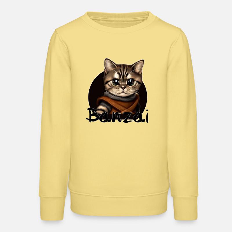 Aventure spatiale Banzai Cat - Sweat ado bio Stanley/Stella - jaune viva 