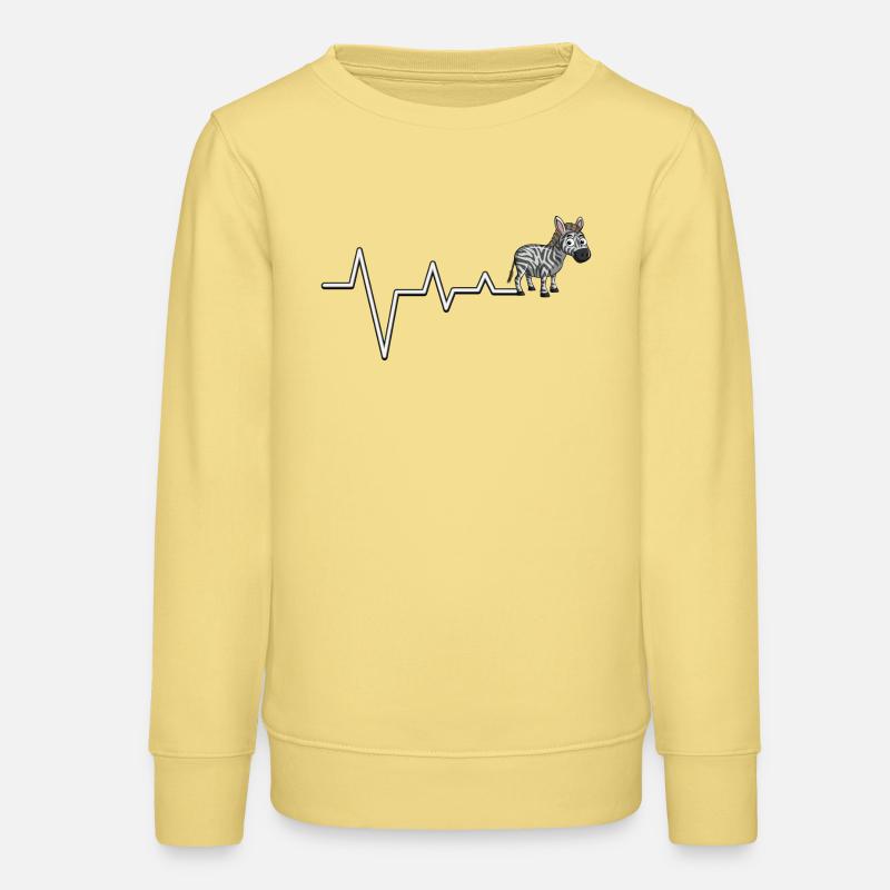 Zebra ECG Line Tee - Teens Organic Sweatshirt by Stanley/Stella - viva yellow