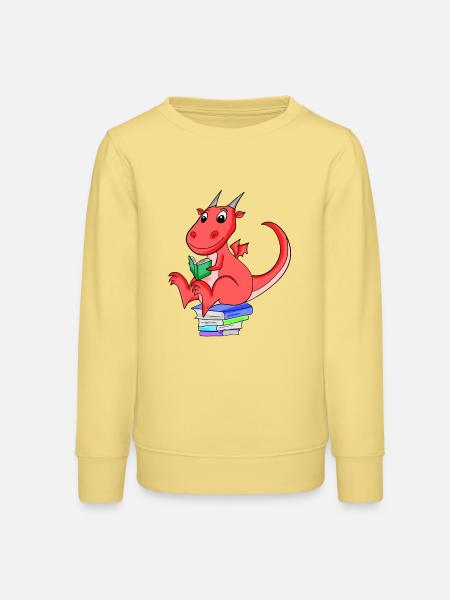 Bücher Drache Drachen - Teenager Organic Sweatshirt Mini Changer von Stanley/Stella - Gelb Viva