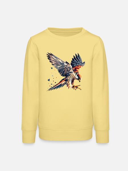 Falke Greifvogel Polygon Stil - Teenager Organic Sweatshirt Mini Changer von Stanley/Stella - Gelb Viva 