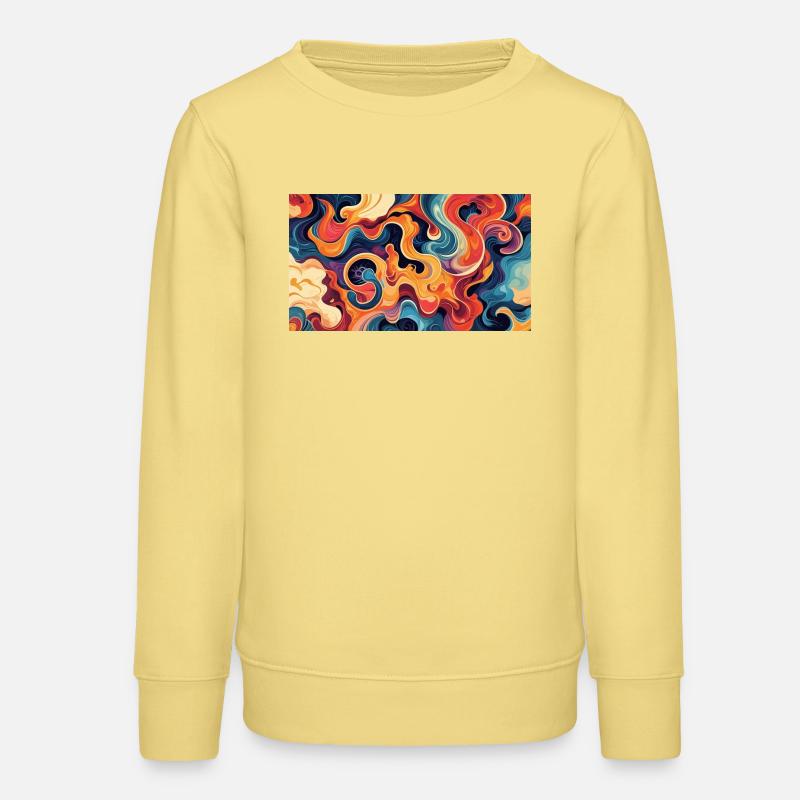 Vibrant Fluid Abstract Artwork - Teens Organic Sweatshirt by Stanley/Stella - viva yellow 