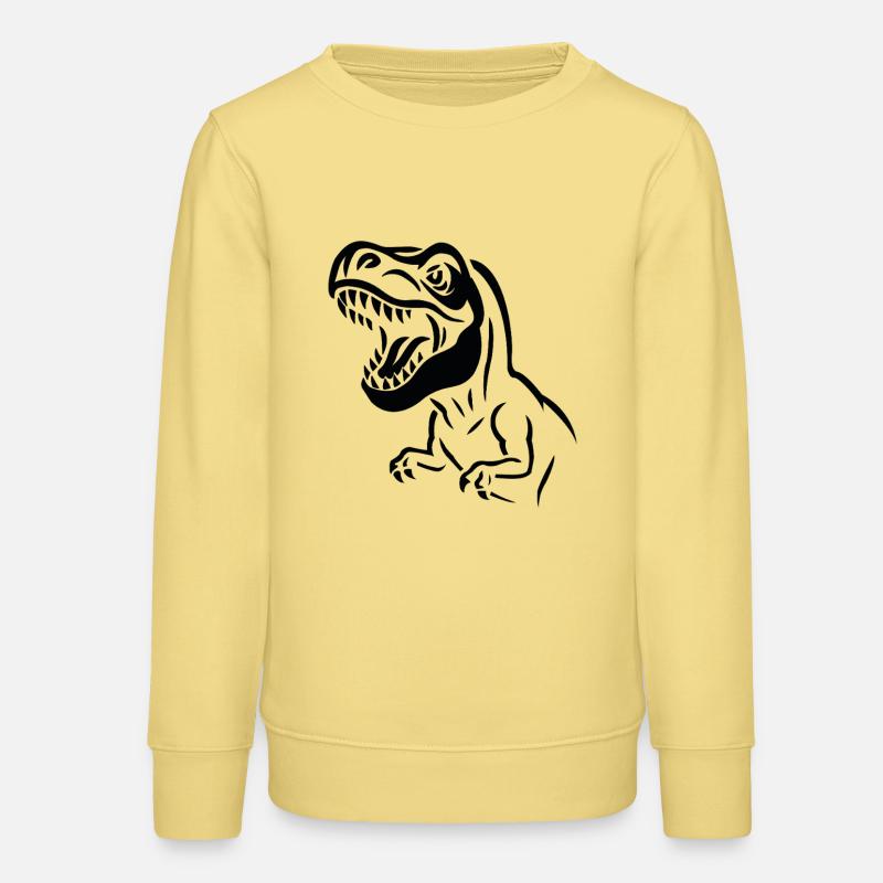 Morsure Dino Silhouette Rex - Sweat ado bio Stanley/Stella - jaune viva 