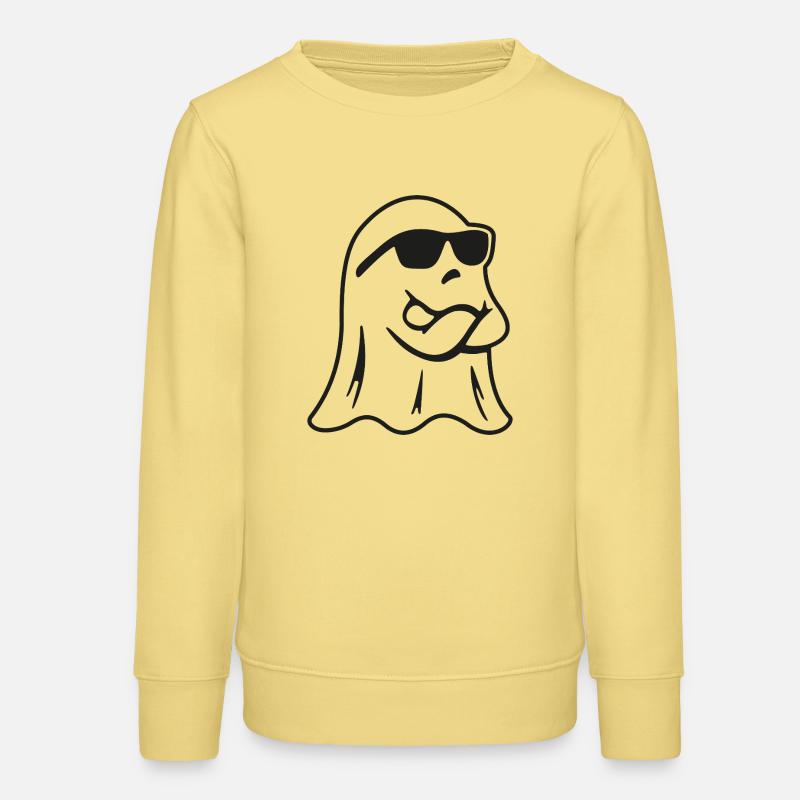 Cool Ghost avec des lunettes de soleil – Halloween - Sweat ado bio Stanley/Stella - jaune viva