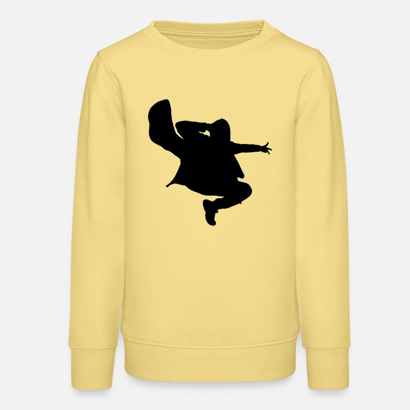 B-Boy Silhouette – Breakdance Jump Kick - Sweat ado bio Stanley/Stella - jaune viva