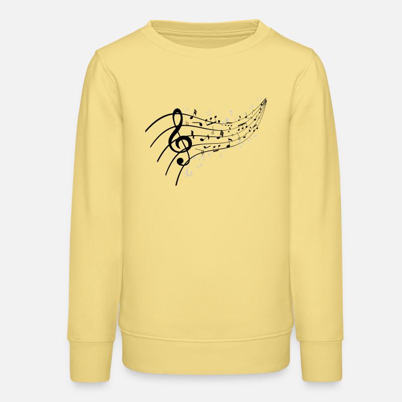 Nuit noire avec nœud musical - Sweat ado bio Stanley/Stella - jaune viva 