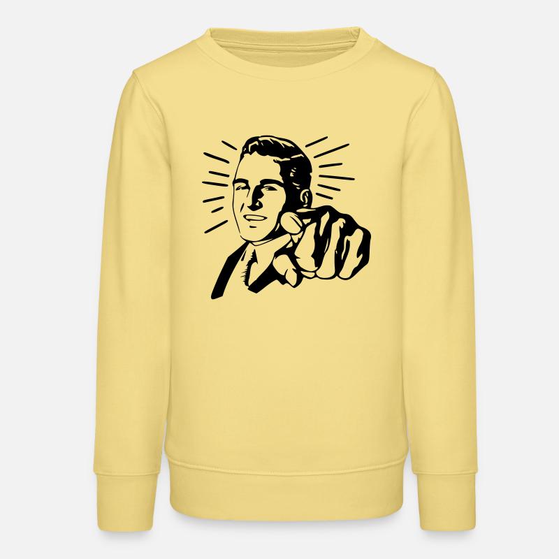 Pointing Man - Teens Organic Sweatshirt by Stanley/Stella - viva yellow 