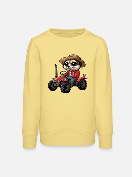 Erdmännchen Traktor Farmer - Teenager Organic Sweatshirt Mini Changer von Stanley/Stella - Gelb Viva