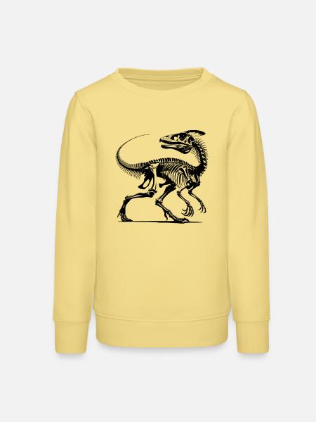 Dinosaurier Raptor mit Rückgrat Knochen - Teenager Organic Sweatshirt Mini Changer von Stanley/Stella - Gelb Viva