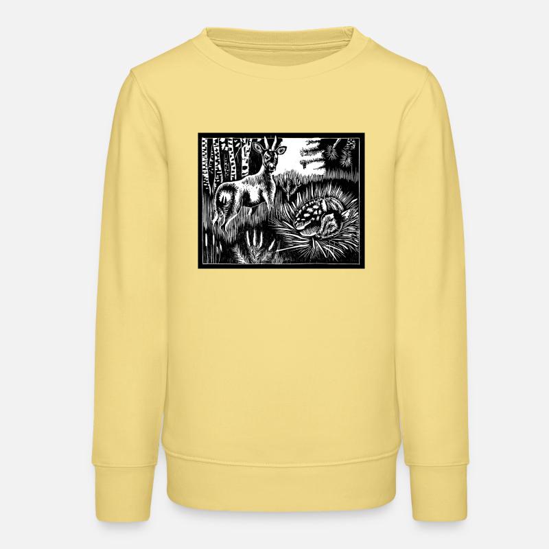 Alfabeest roe deer - Teens Organic Sweatshirt by Stanley/Stella - viva yellow 
