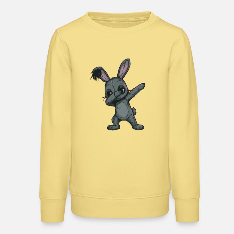 Patchwork Bunny Doodle - Teens Organic Sweatshirt by Stanley/Stella - viva yellow 