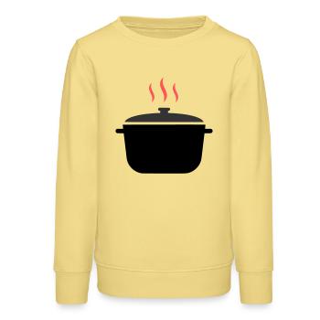 Kochtopf Dampf Kochen - Teenager Organic Sweatshirt Mini Changer von Stanley/Stella - Gelb Viva  - Vorne - AI Model Teenager Male dark (155cm)