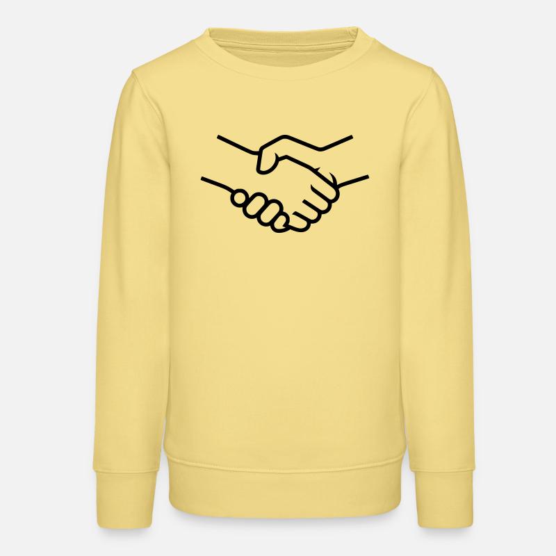 Poignée de main Travail d’équipe - Sweat ado bio Stanley/Stella - jaune viva 