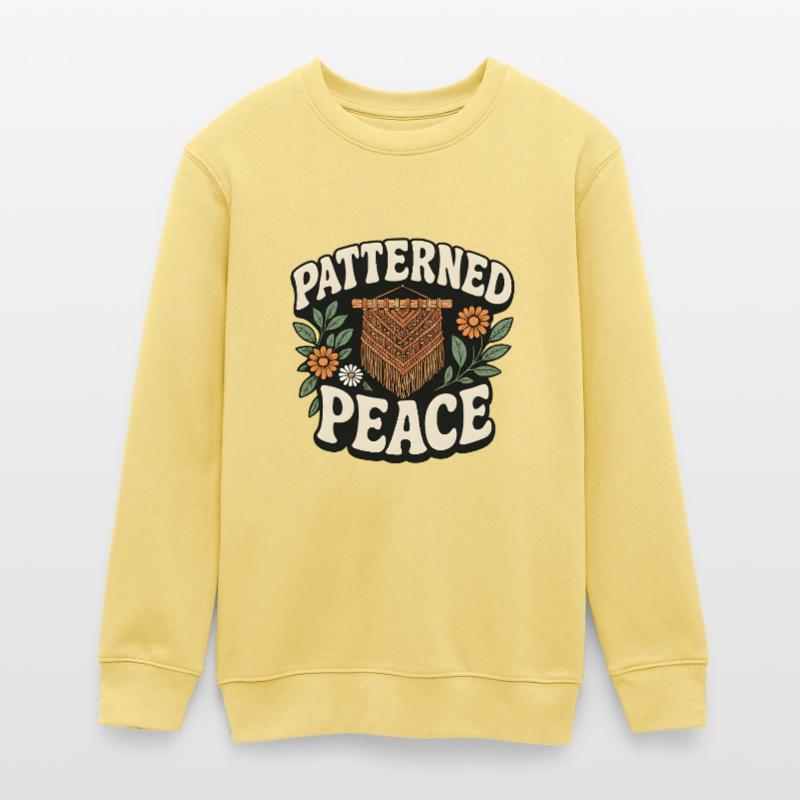 Patterned Calm | Macrame Boho Teens Organic Sweatshirt by Stanley/Stella