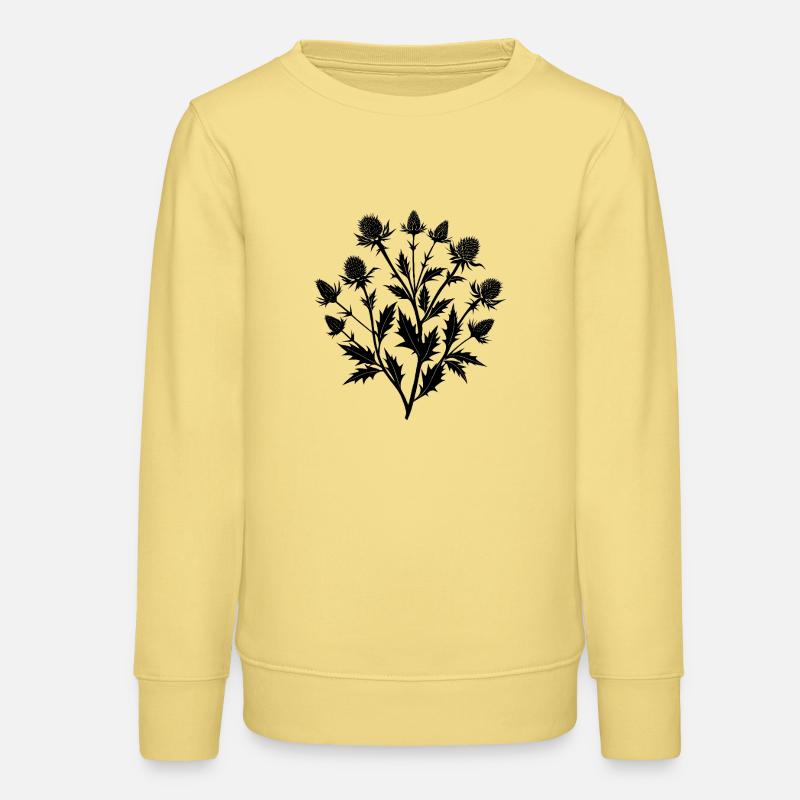 Bouquet de branche de chardon écossais - Sweat ado bio Stanley/Stella - jaune viva 
